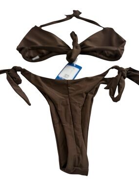 Brown Women’s 2-piece Sexy Triangle Bikini Set Size Medium NWT